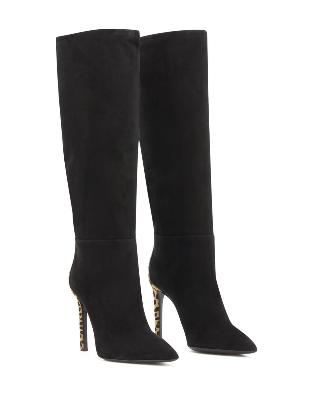 Shop Giuseppe Zanotti Amal 105mm Leopard-print Boots In Black