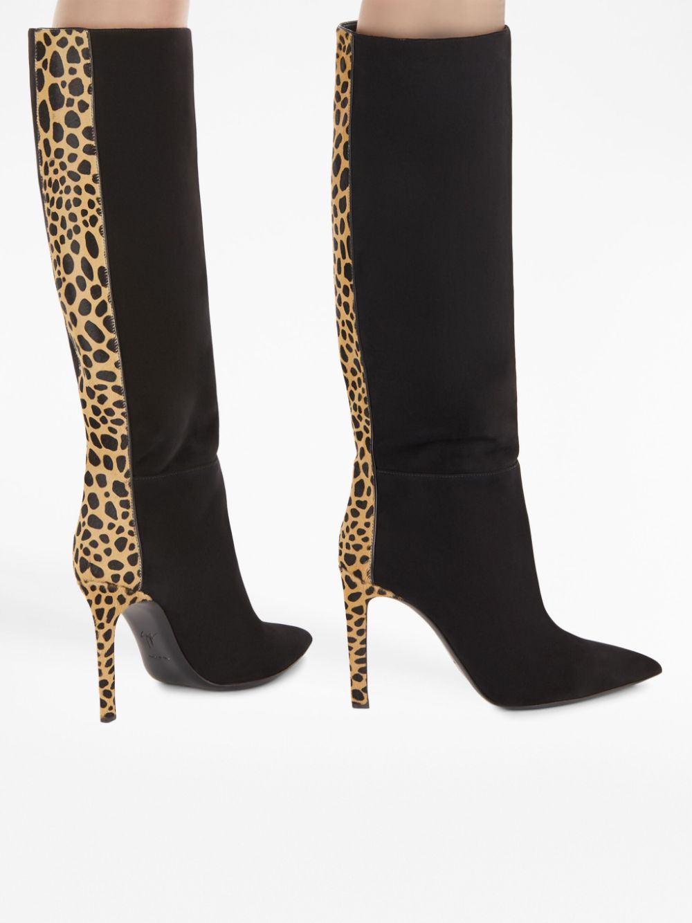 Shop Giuseppe Zanotti Amal 105mm Leopard-print Boots In Black