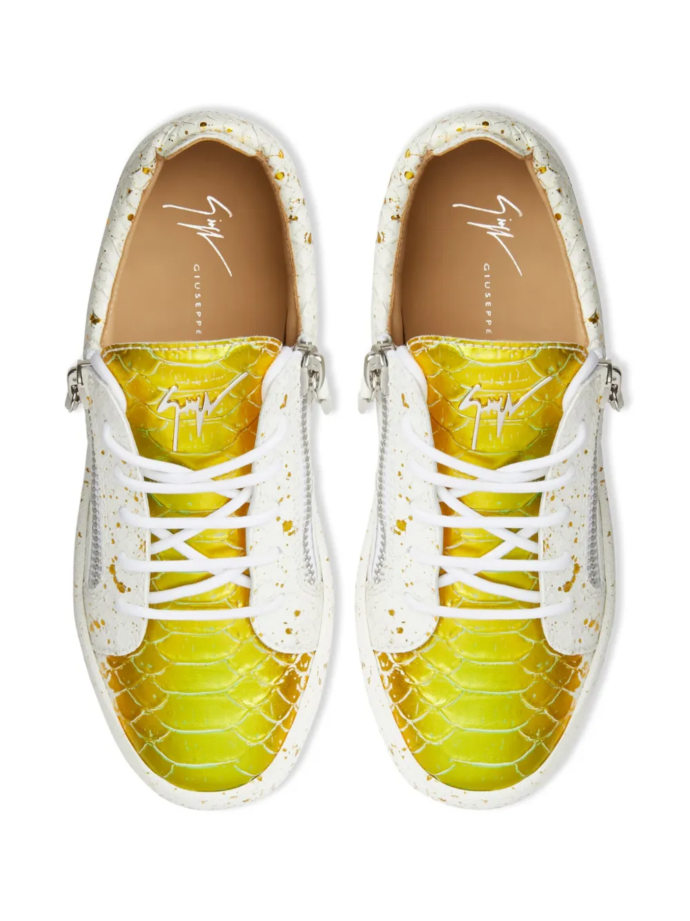 giuseppe zanotti snakeskin sneakers