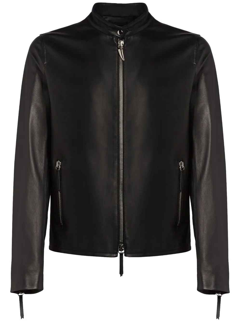 Giuseppe Zanotti Oscar Leather Jacket In 黑色