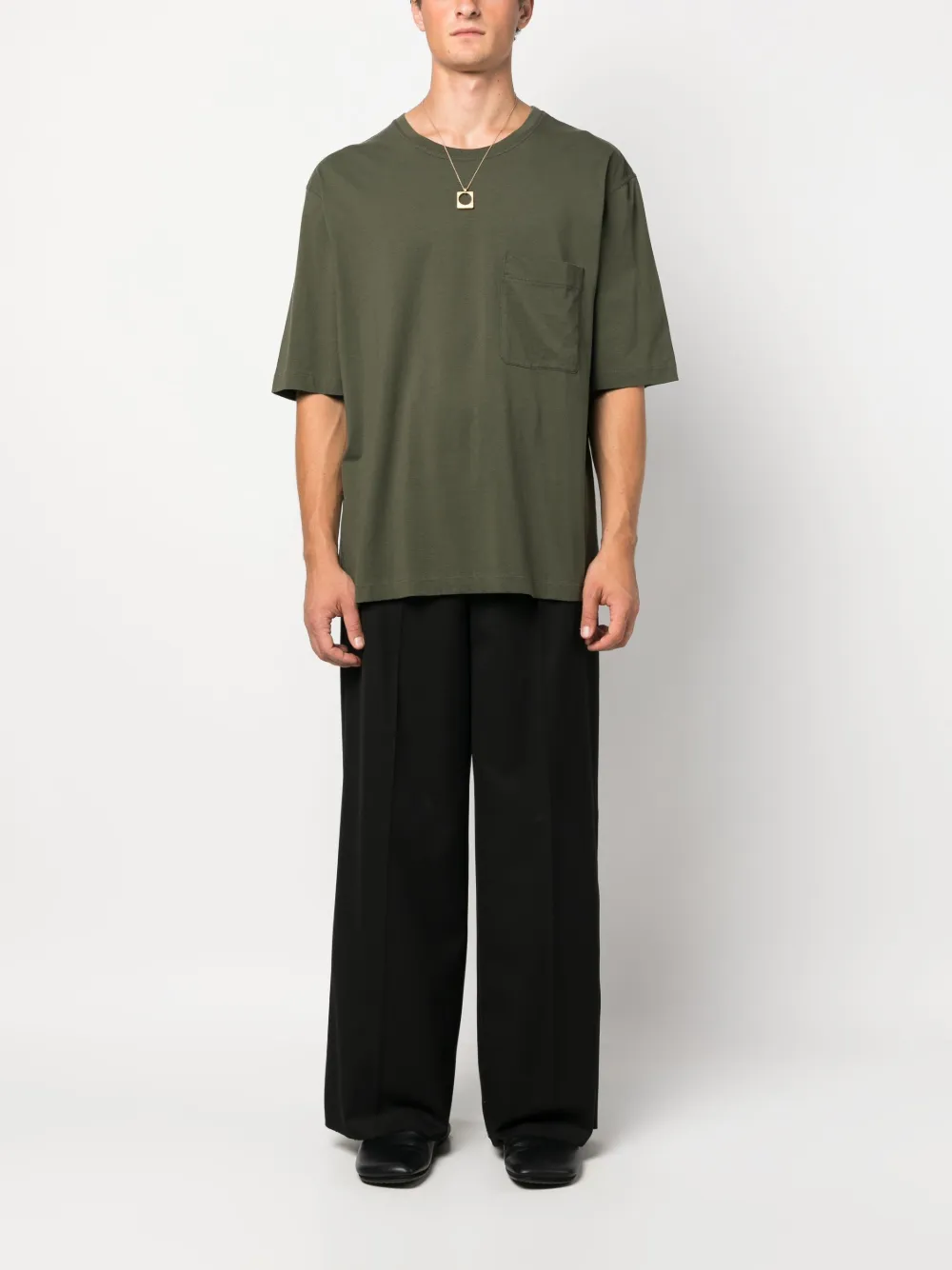 Lemaire chest patch-pocket cotton T-shirt - Groen
