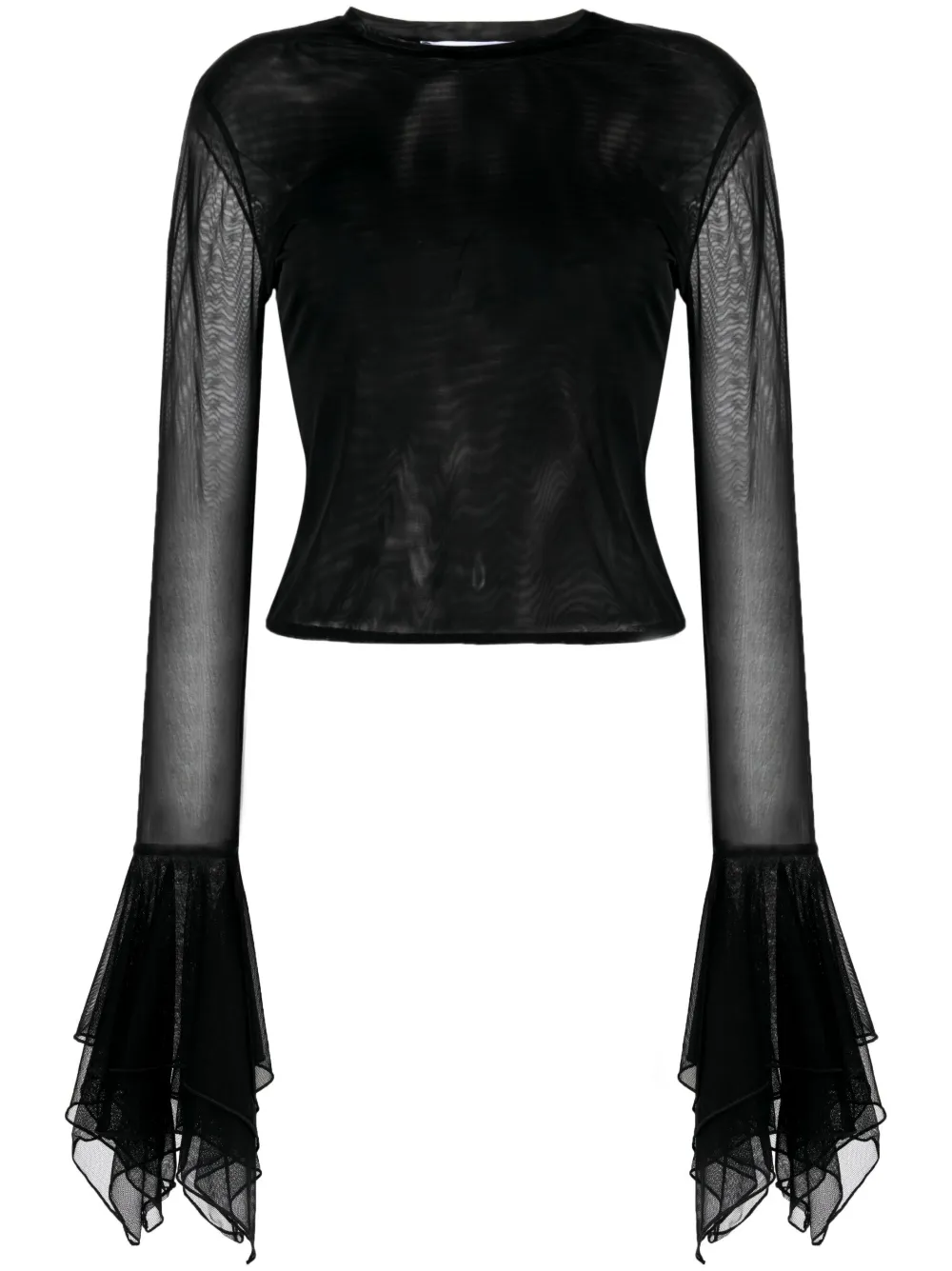 Blumarine semi-sheer tulle T-shirt – Black