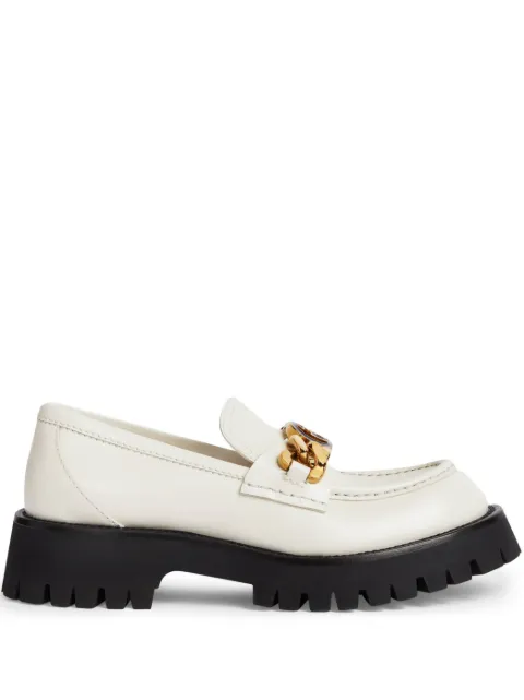 Gucci Double G-plaque leather loafers