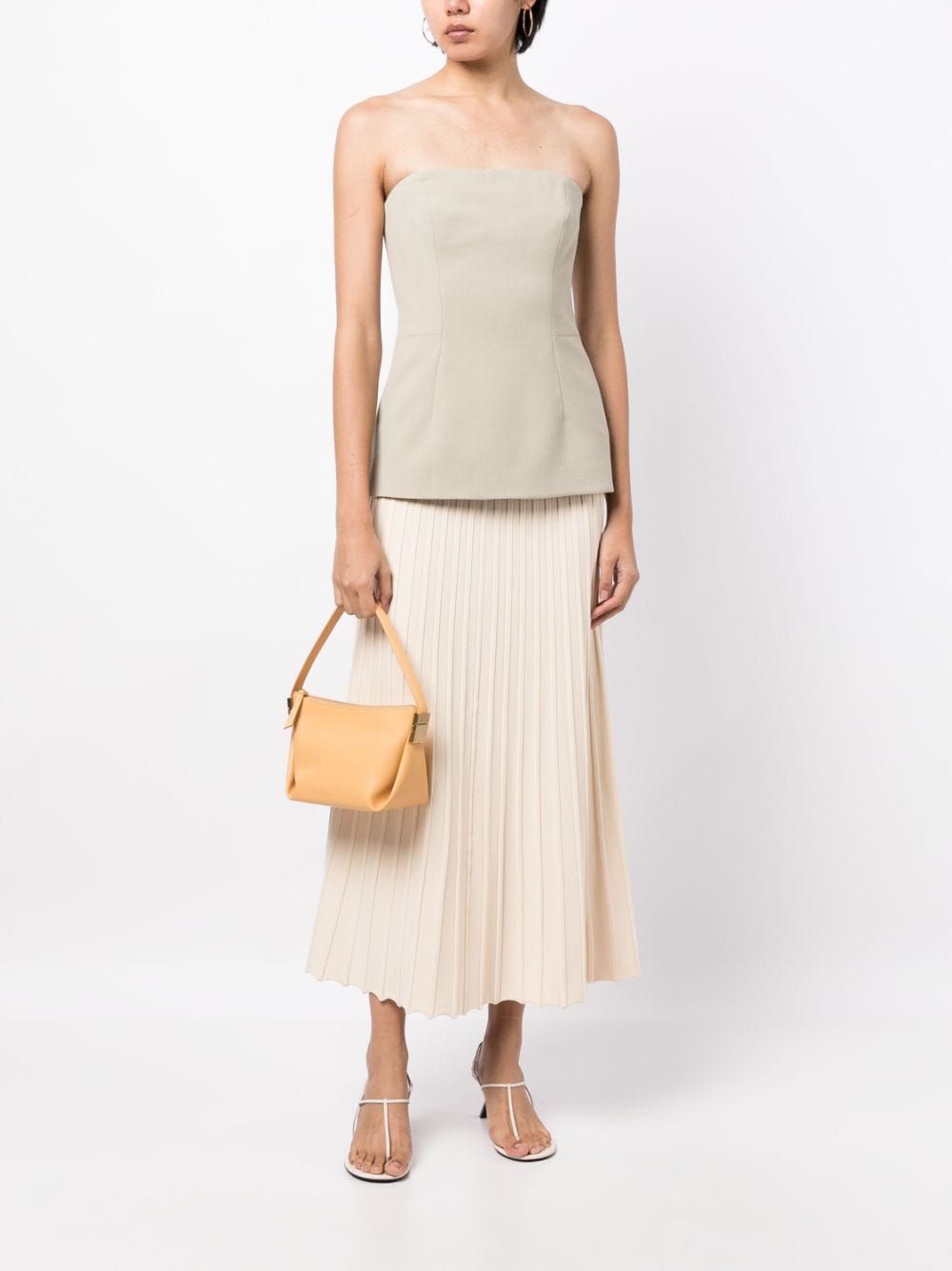 By Malene Birger high-waisted pleated midi skirt - Beige