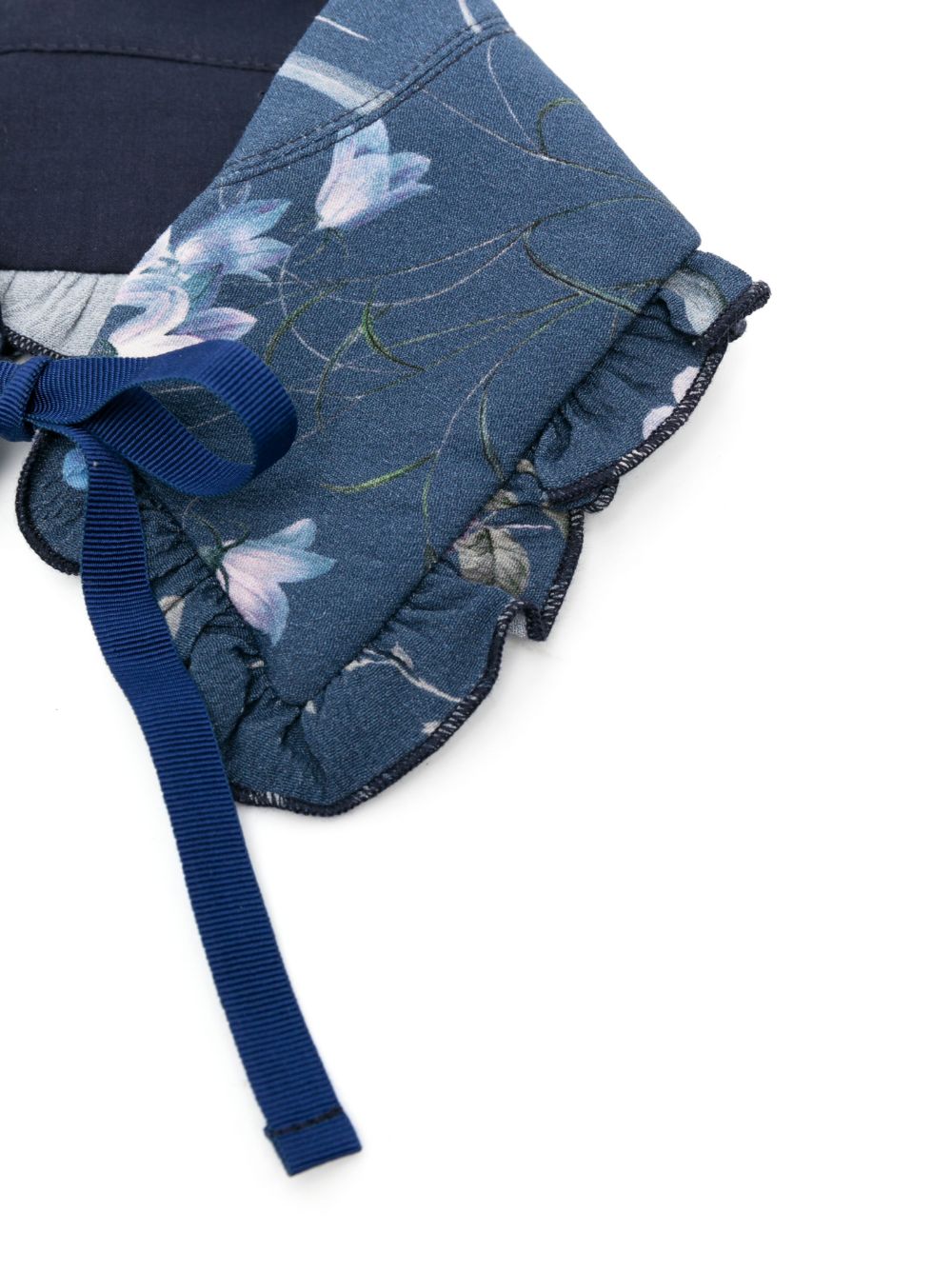 Simonetta floral-print tie-fastening scarf - Blauw