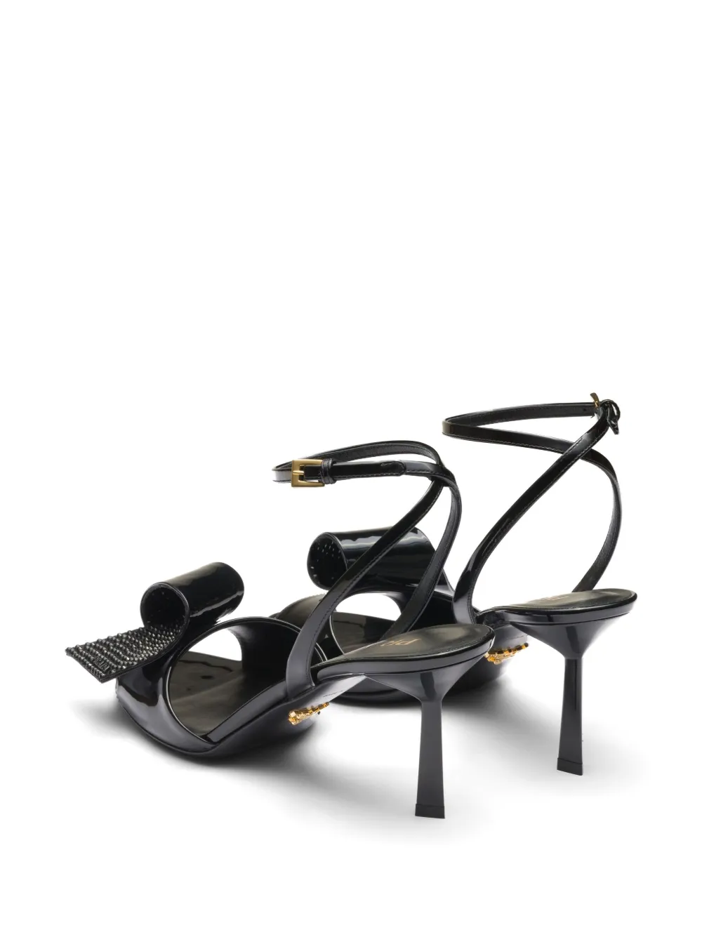 Shop Prada 75mm Embellished Sandals In Black