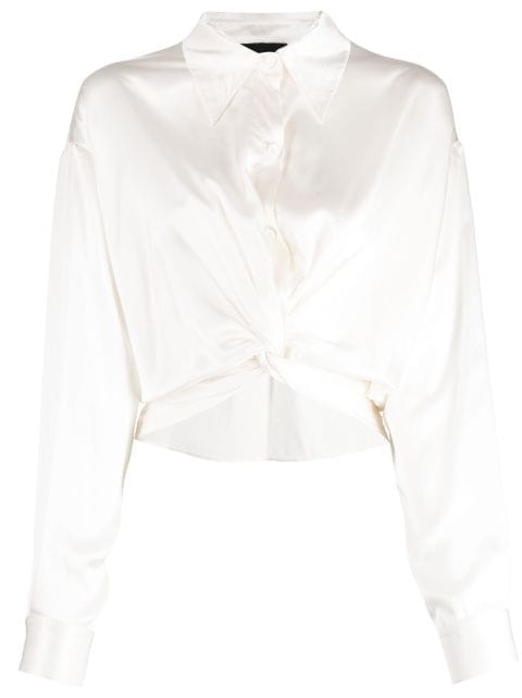 Cynthia Rowley camisa de seda con diseño retorcido