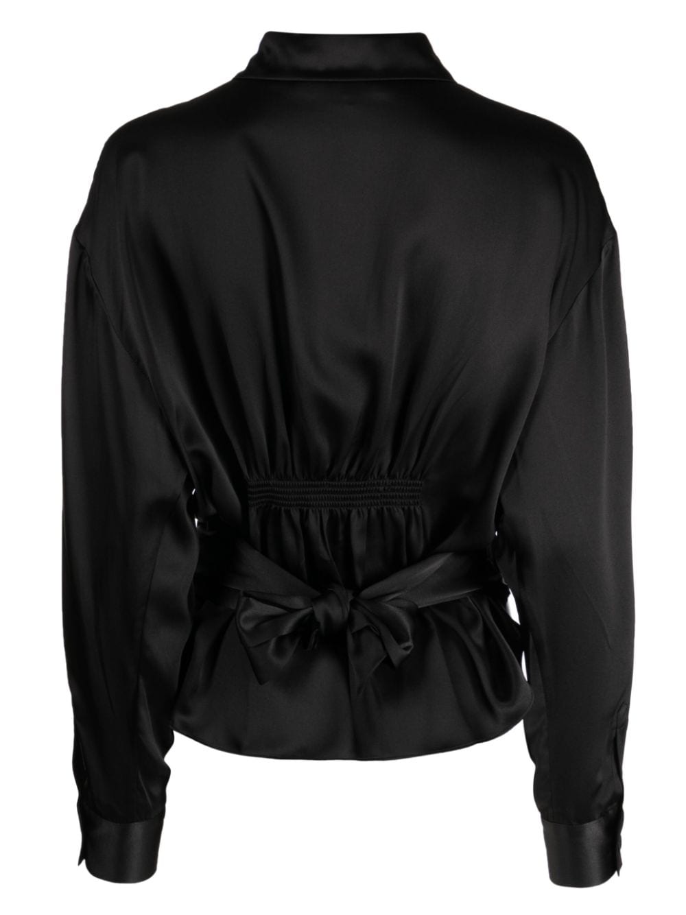 Shop Cynthia Rowley Twisted Silk Shirt In Black