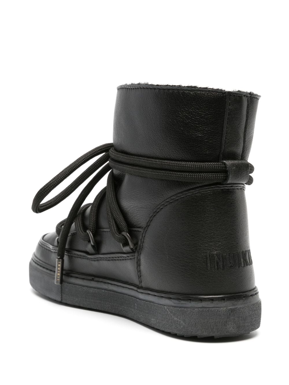 Inuikii lace-up leather ankle boots Black