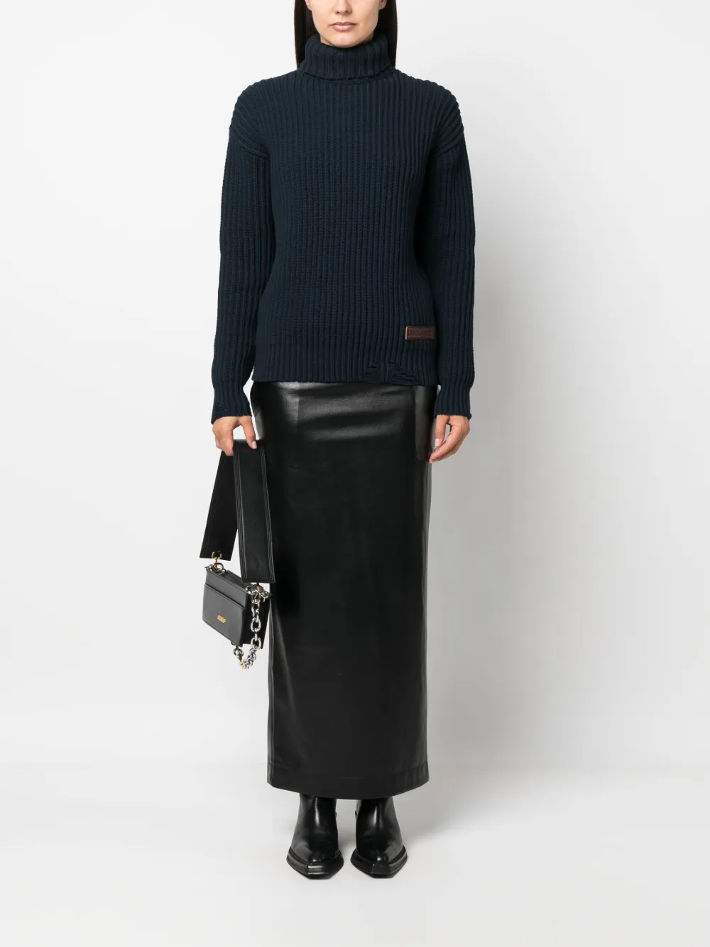 Dsquared2 Coltrui met gerafelde afwerking - Blauw