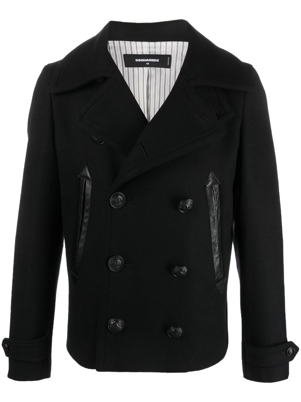 Shop Dsquared2 Double-breasted Buttoned Coat In Black