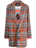 DSQUARED2 check-pattern single-breasted wool coat - Brown