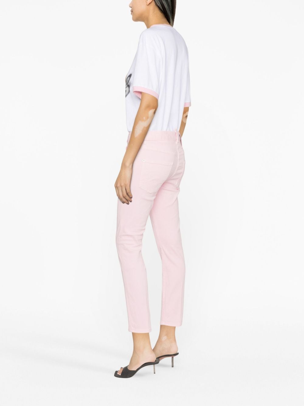 Shop Dsquared2 Low-rise Tapered Jeans In Pink