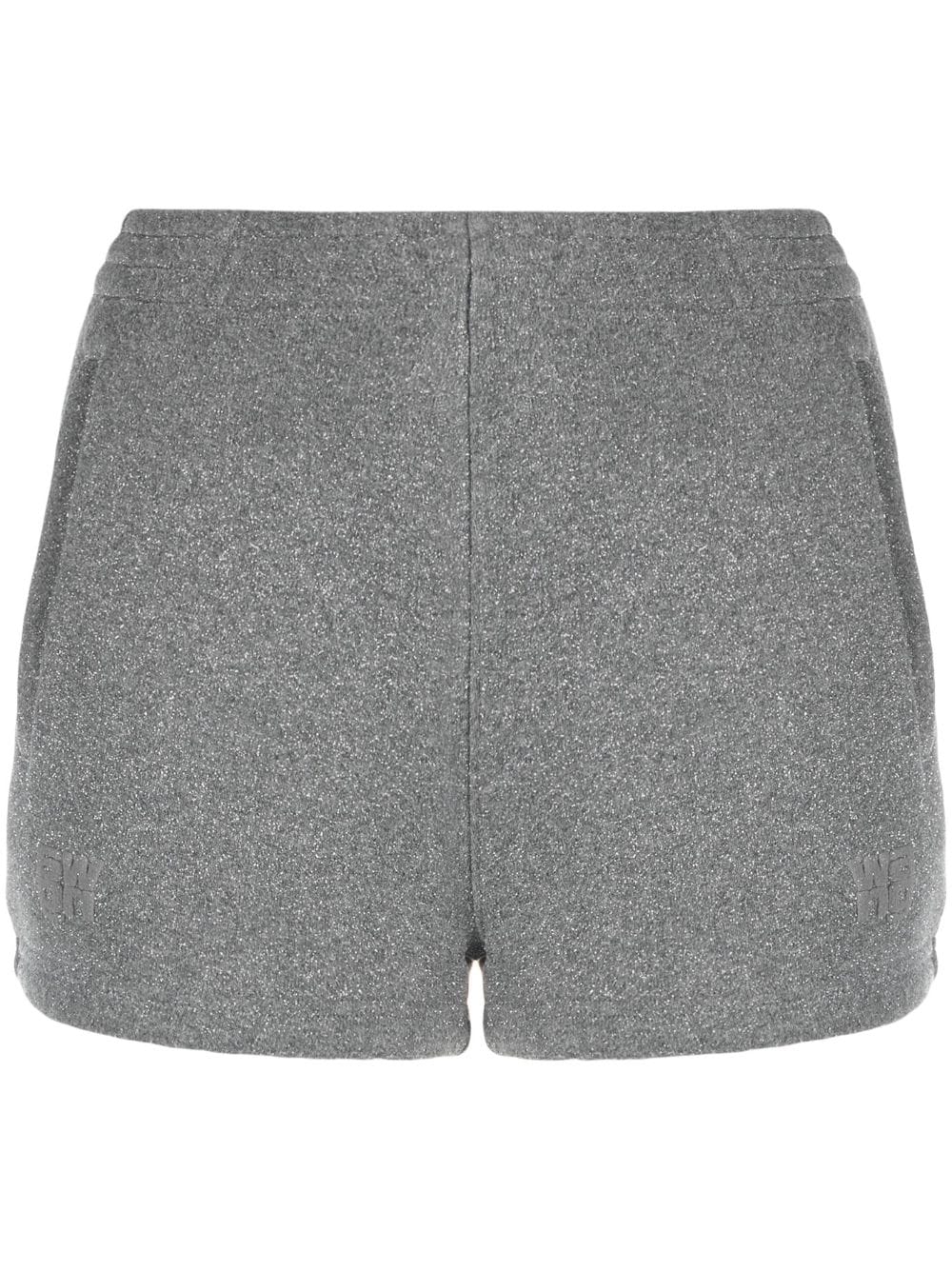 metallic-threading mini shorts