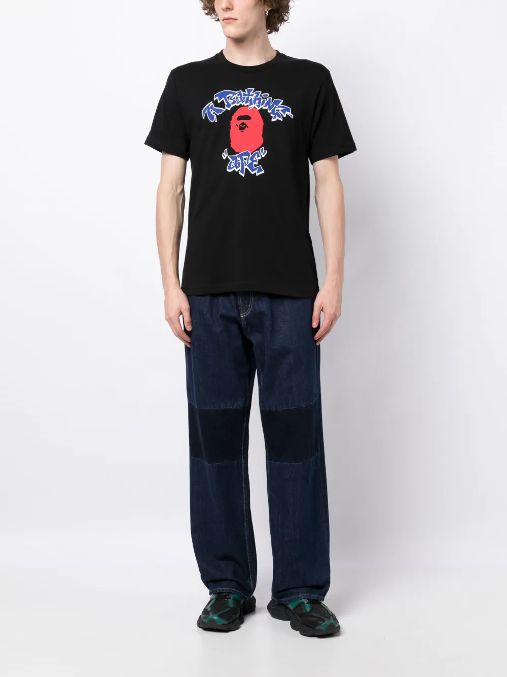 A BATHING APE® T-shirt met logoprint - Zwart
