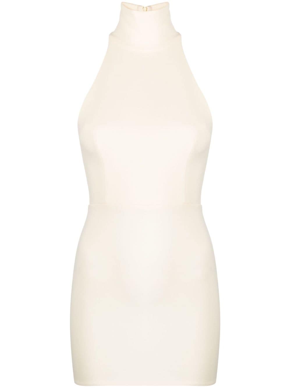 Alex Perry Mini-jurk met hoge hals Beige