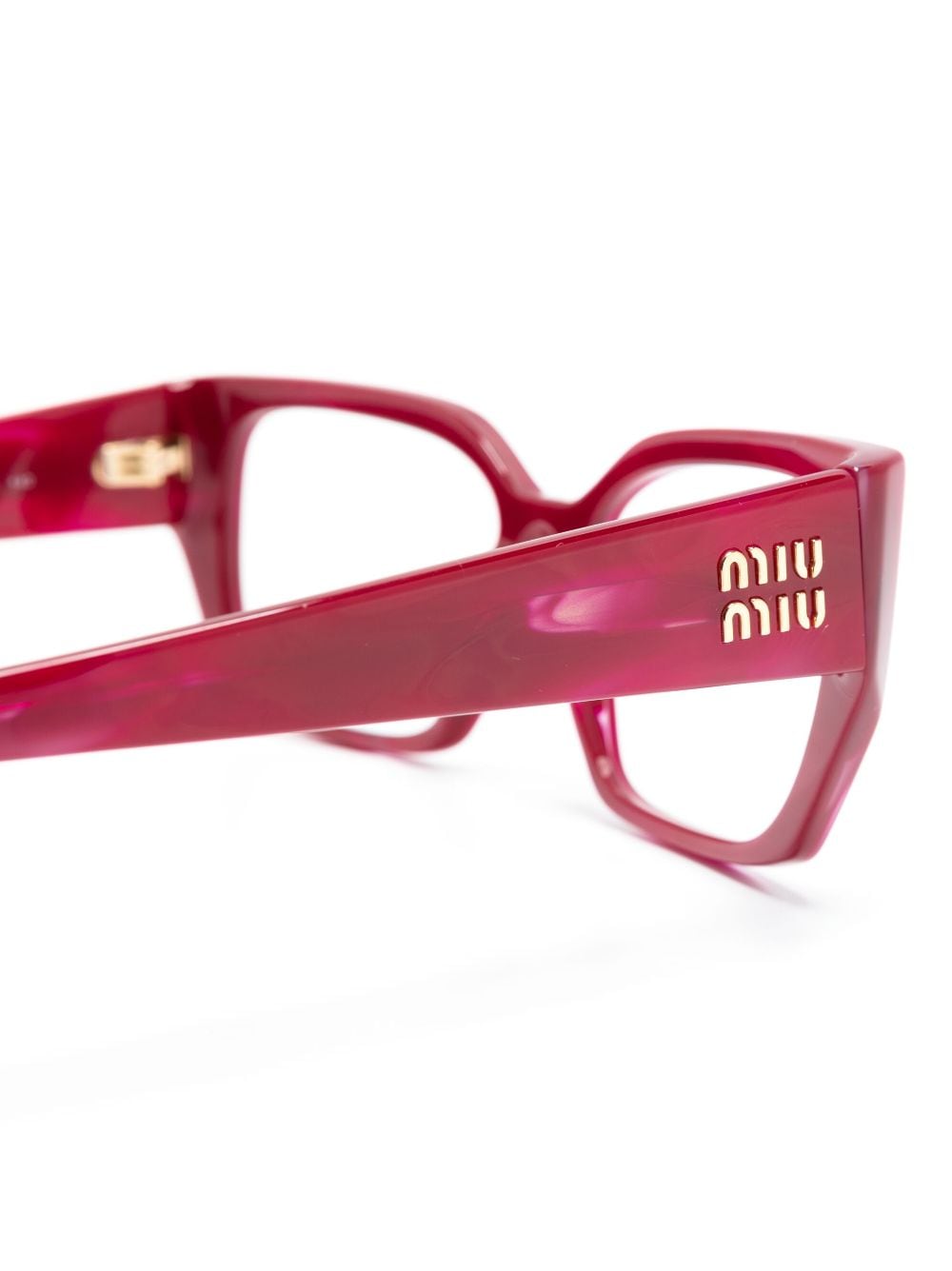 Shop Miu Miu Logo-embossed Square-frame Sunglasses In Red