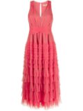 TWINSET ruffled tulle midi dress - Pink