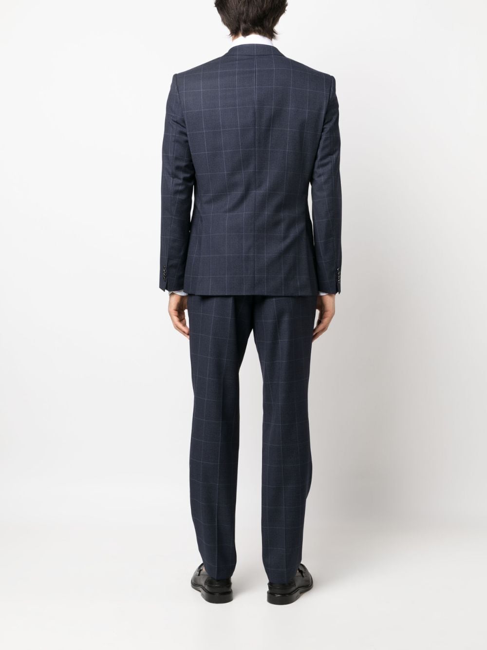 Shop Hugo Boss Plaid-check Single-breasted Suit In Blau