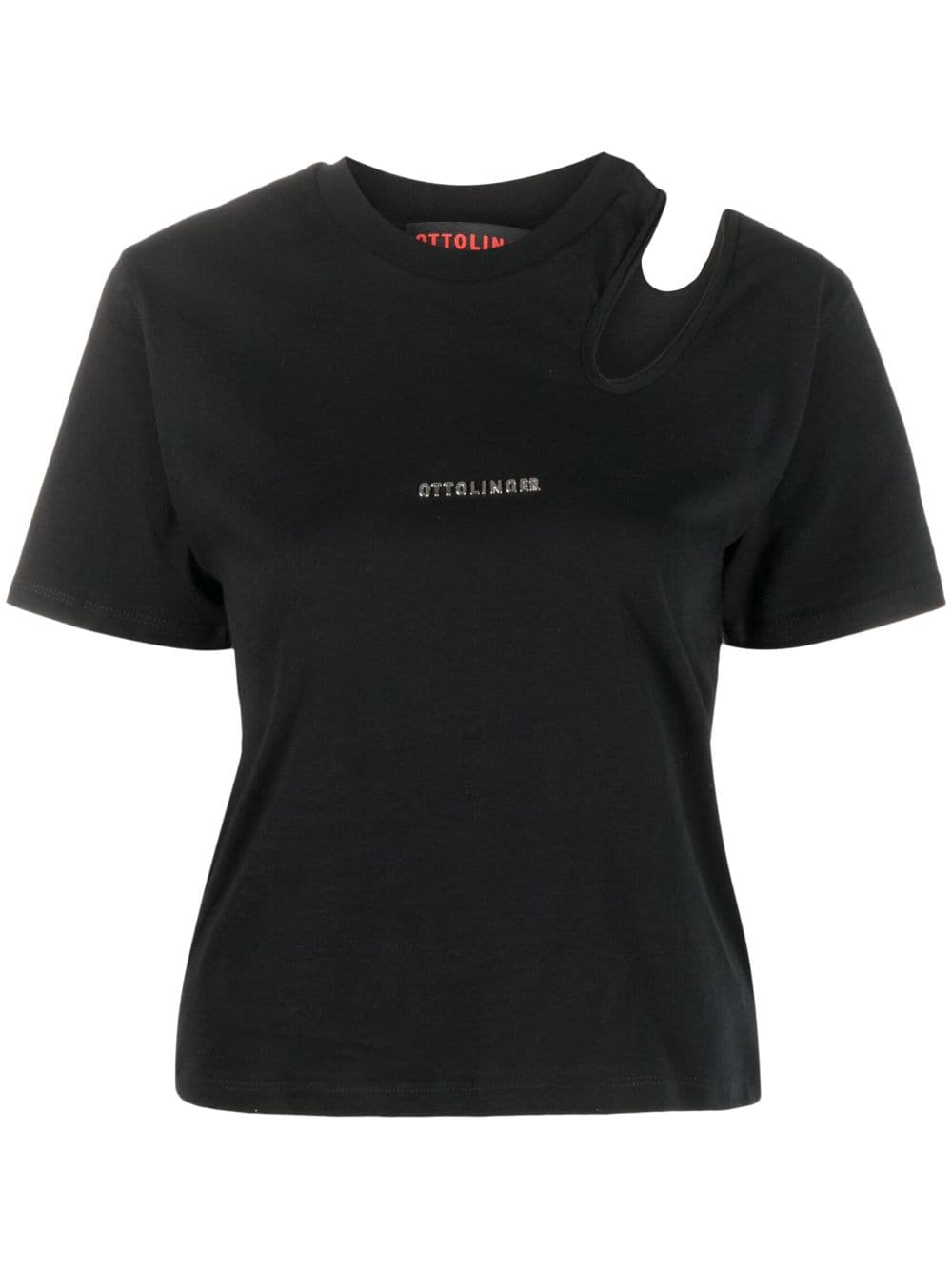 ottolinger t-shirt en coton biologique à découpes - noir