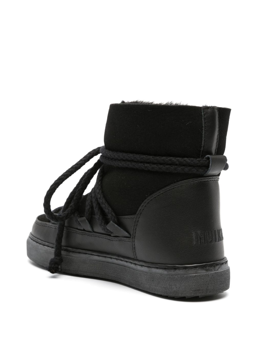 Shop Inuikii Shearling-lining Suede Ankle Boots In Black