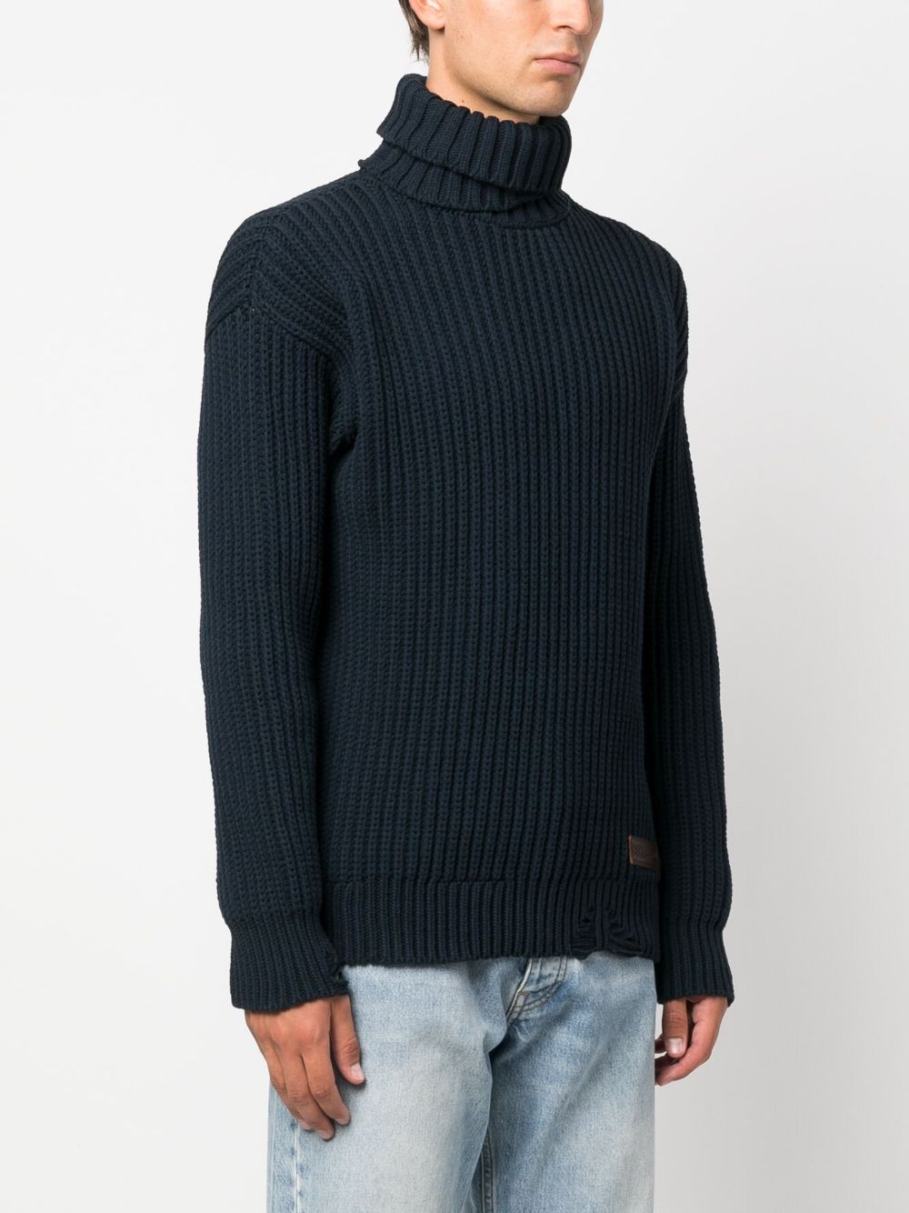 Cheap DSQUARED2 logo-patch roll-neck knitted jumper Men