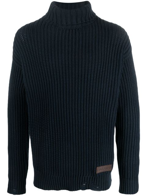 DSQUARED2 logo-patch roll-neck knitted jumper Men