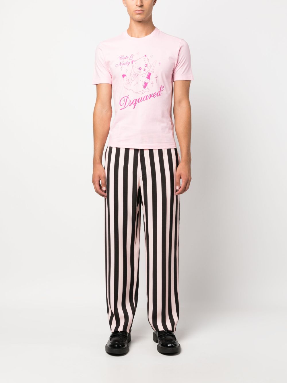 Dsquared2 graphic-print cotton T-shirt - Roze