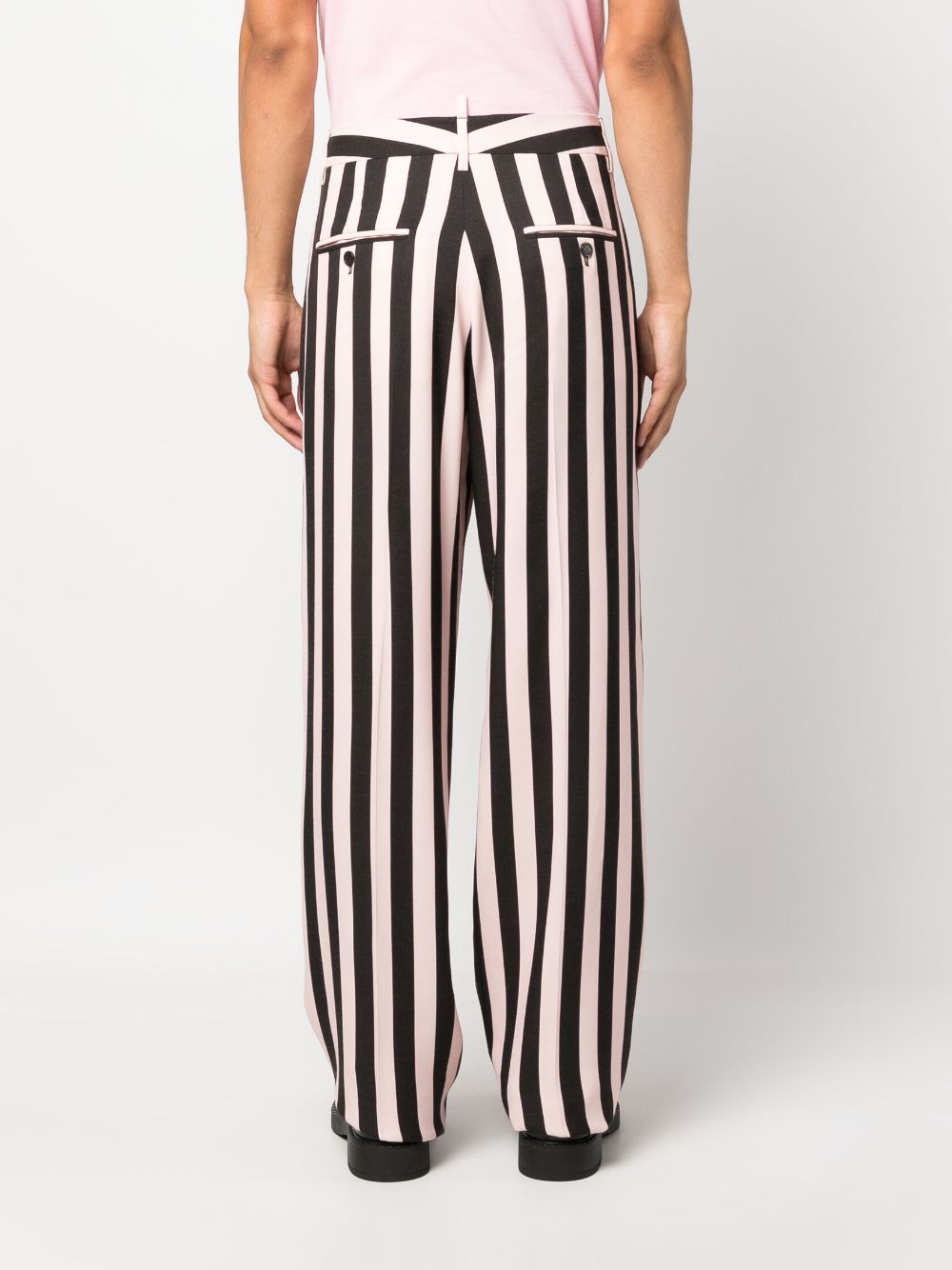 Shop Dsquared2 Striped Straight-leg Trousers In Black