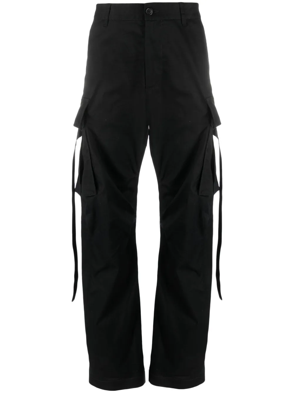 Dsquared2 Straight-leg Cotton Cargo Trousers In Black