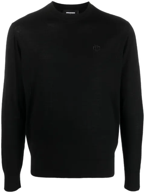DSQUARED2 embroidered-logo virgin-wool sweatshirt