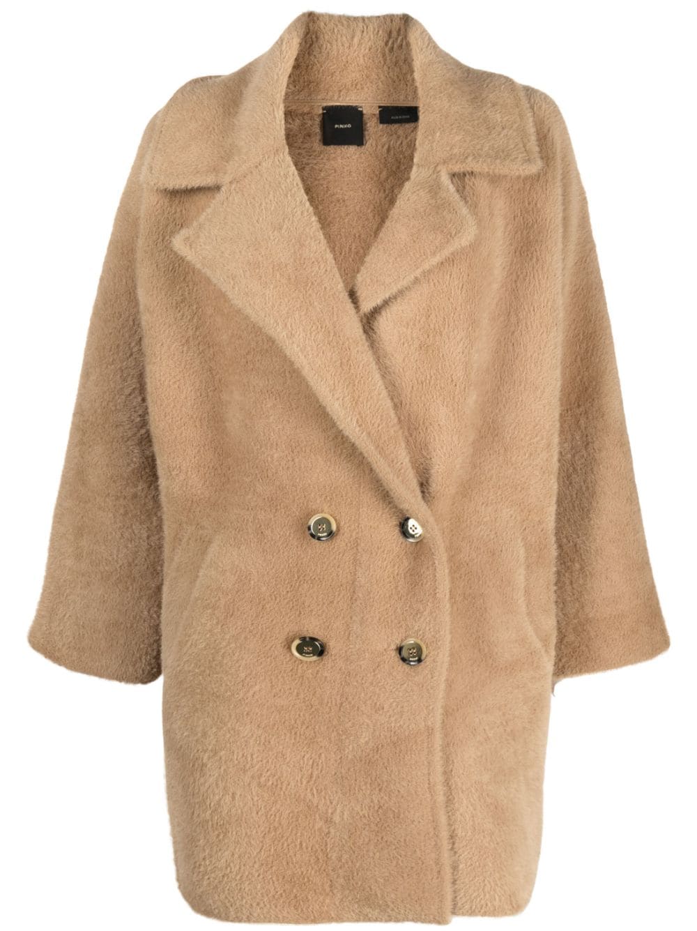 PINKO DOUBLE-BREASTED FAUX-FUR COAT