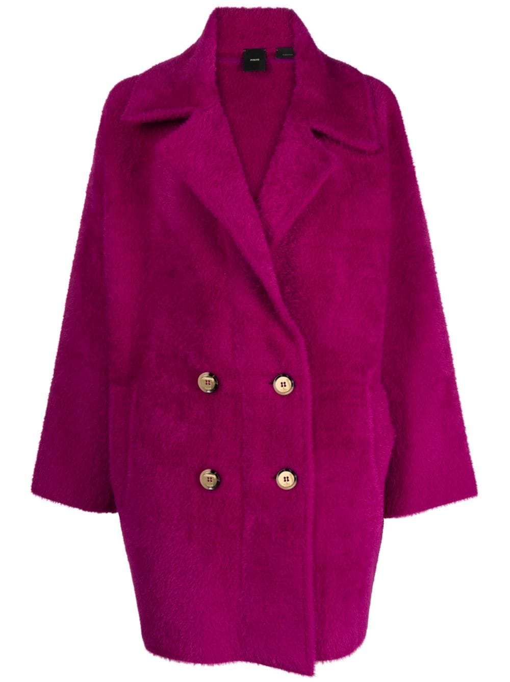 PINKO double-breasted faux-fur coat - Purple