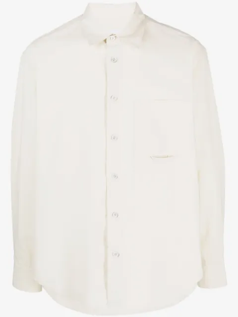 SOLID HOMME logo-embroidered cotton shirt