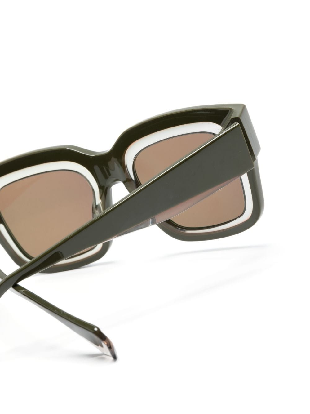 Shop Gigi Studios Dazzle Square-frame Sunglasses In Green