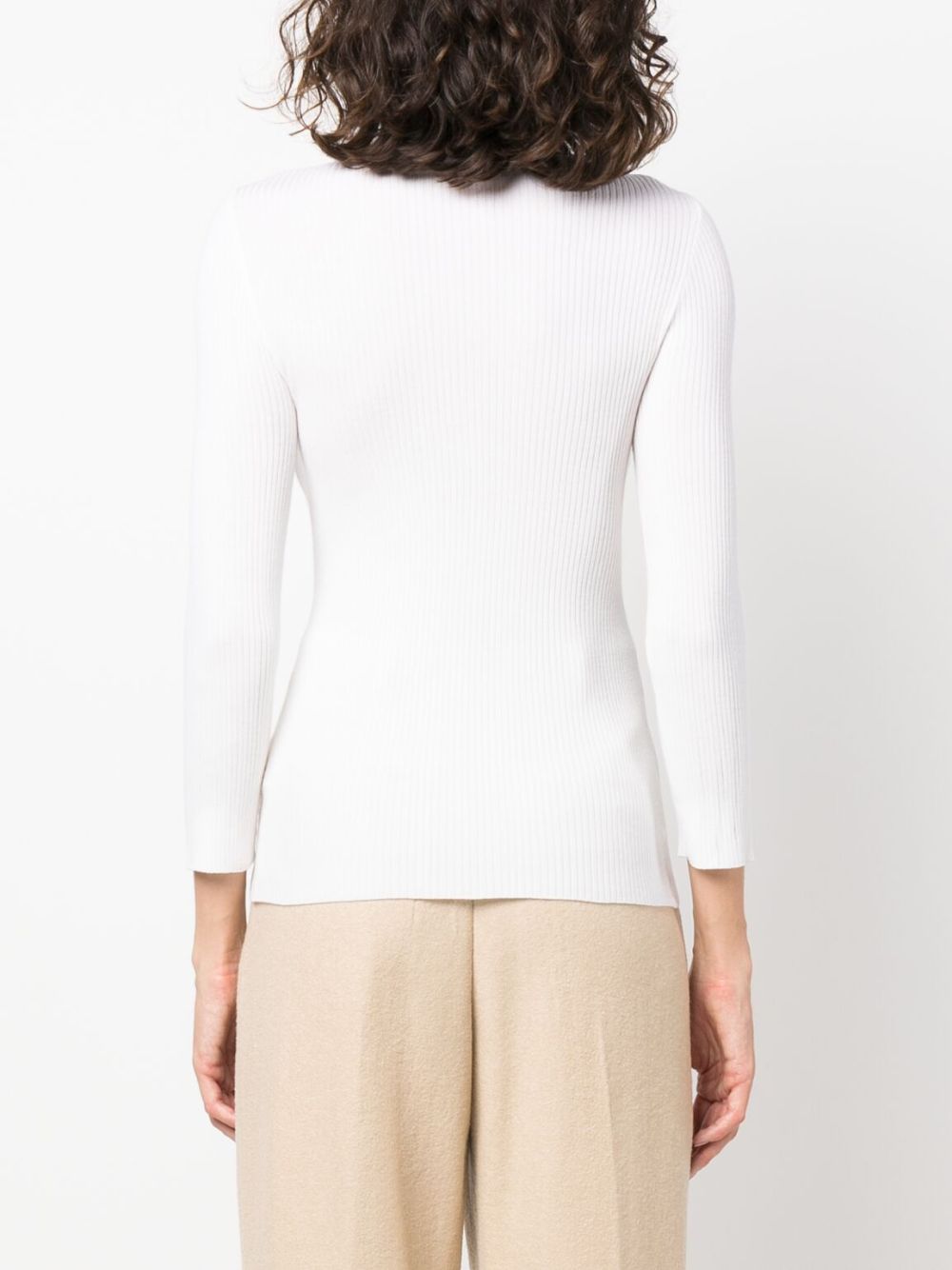 Shop Aspesi Ribbed-knit Roll-neck Knitted Top In White