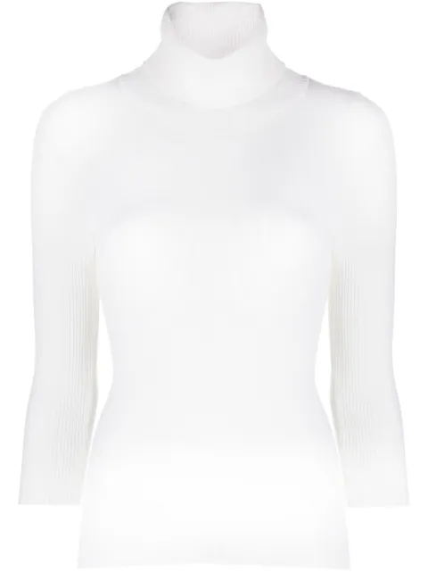 ASPESI top tejido de canalé con cuello vuelto