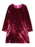 Chiara Ferragni Kids long-sleeve sequin-embellished dress - Red