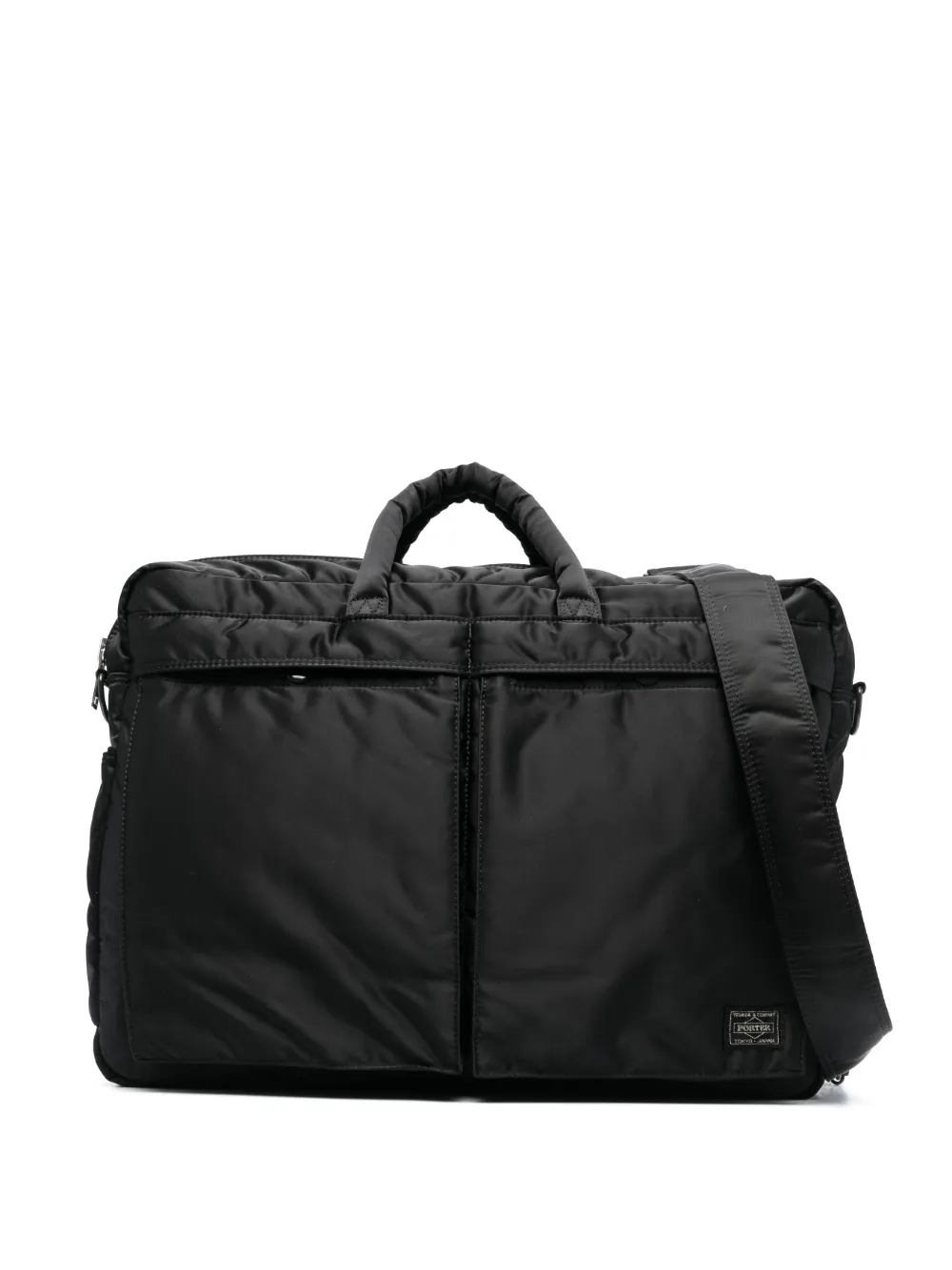Porter-yoshida & Co Logo-patch Zipped Briefcase In Black