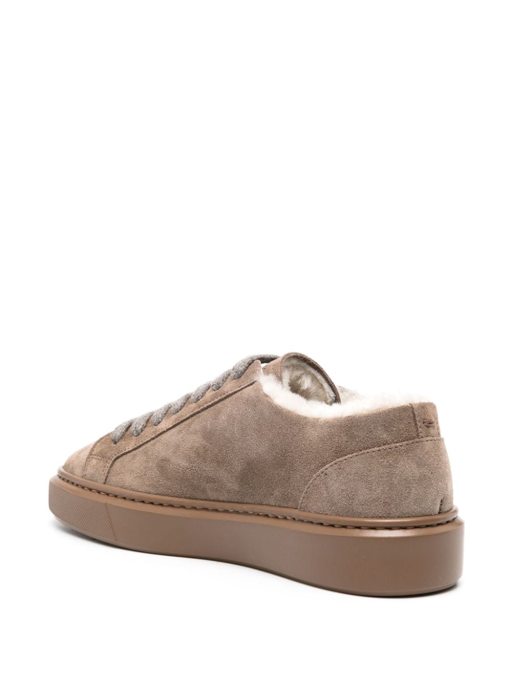 Shop Doucal's Suede Shearling-lining Sneakers In Neutrals