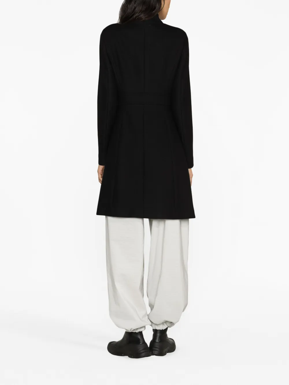 Herno Single-breasted Wool Coat In Black