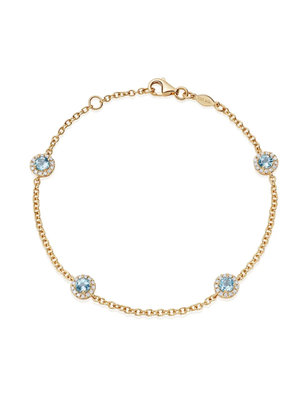 Kiki McDonough 18K yellow gold Grace topaz and diamond necklace - Oro