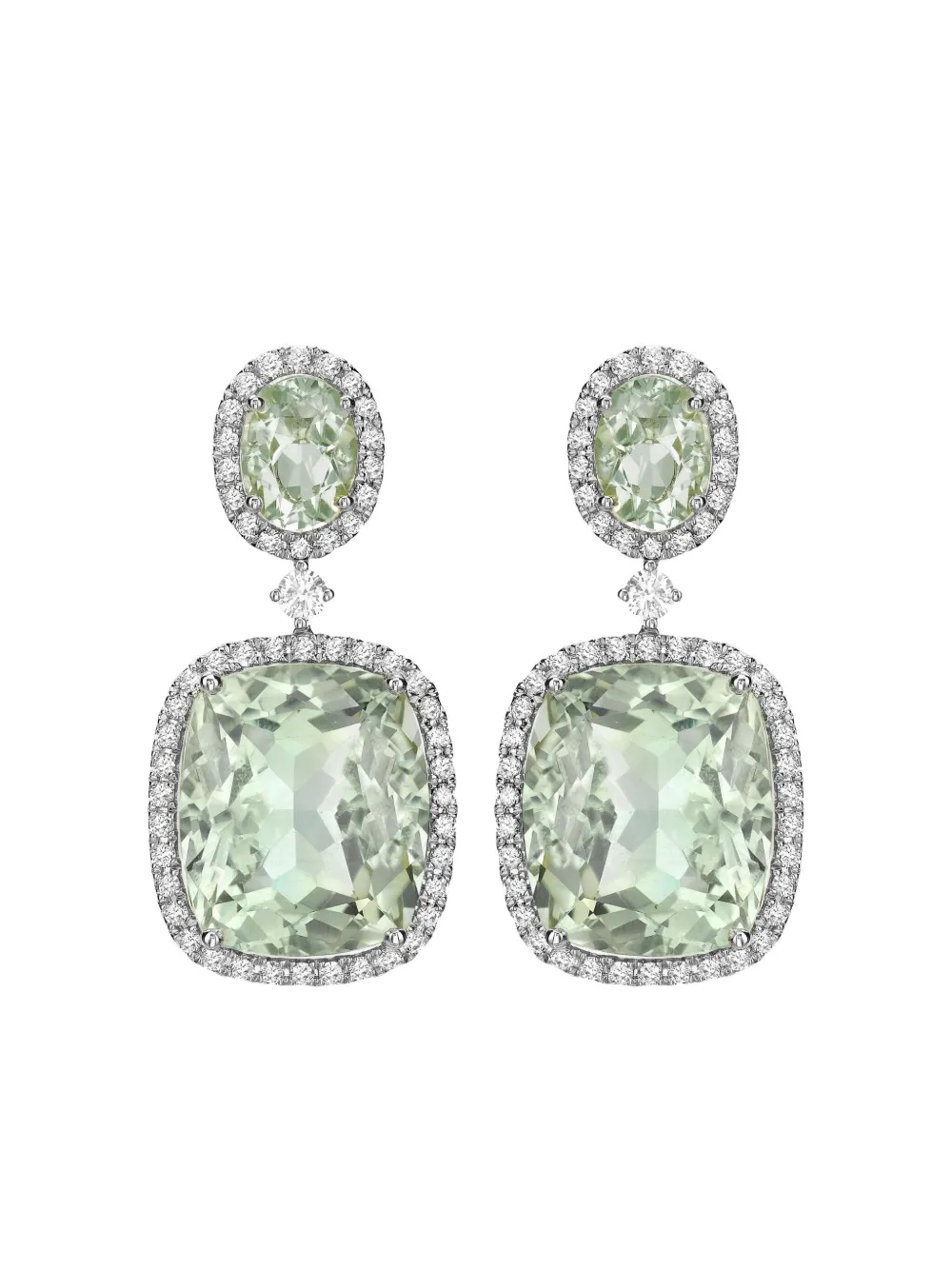 Kiki McDonough 18K white gold Signatures amethyst and diamond drop earrings | Image 2