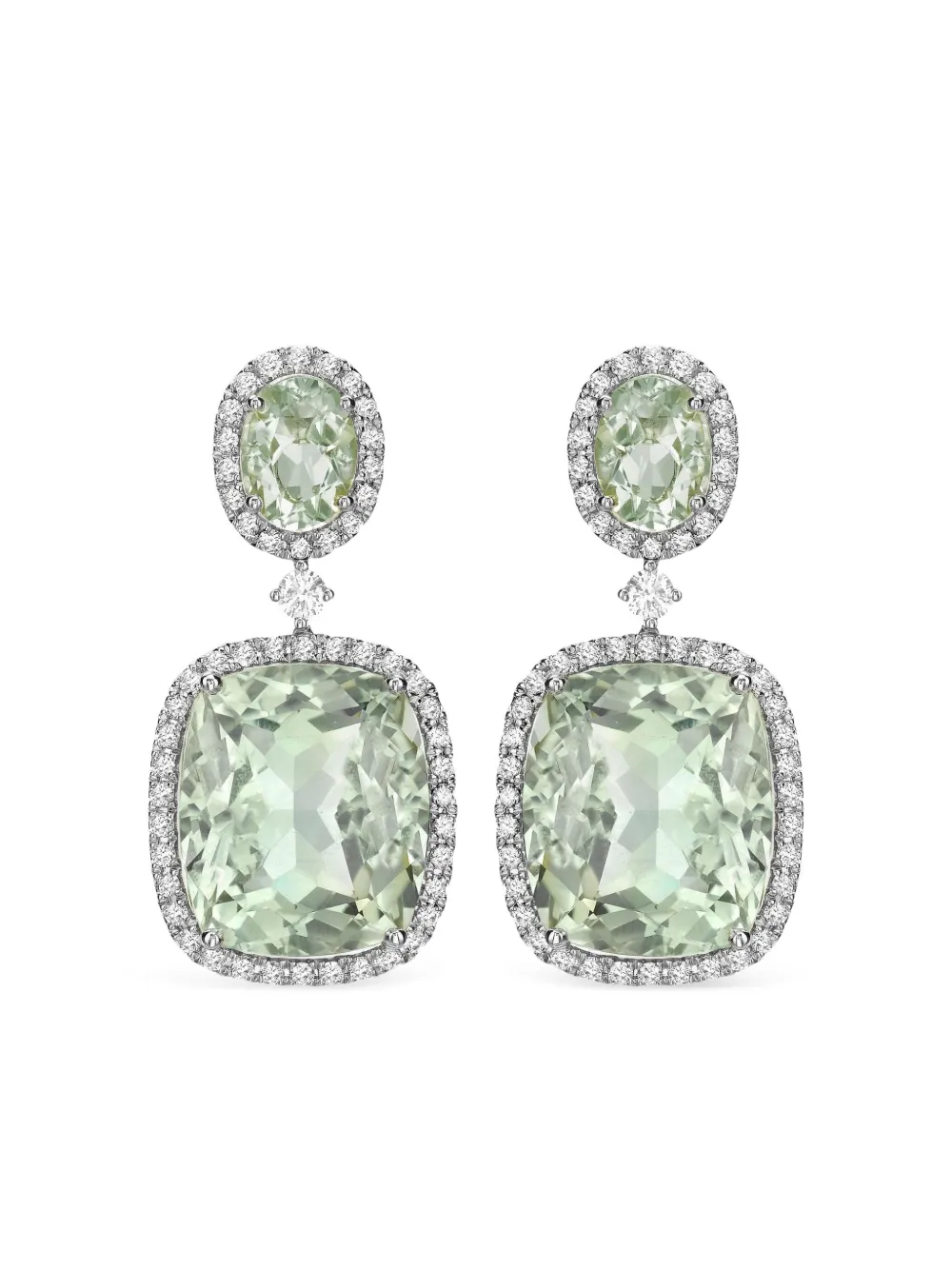 Kiki McDonough Signature アメジスト&ダイヤモンド ピアス 18Kホワイトゴールド - シルバートーン Kiki McDonough Signature アメジスト&ダイヤモンド ピアス 18Kホワイトゴールド - シルバートーン