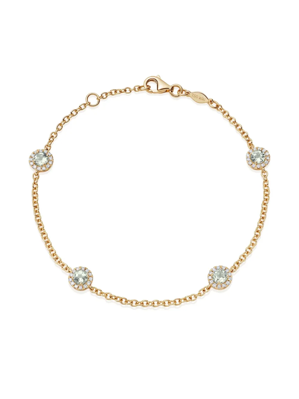Kiki McDonough 18ct Yellow Grace Gold Green Amethyst and Diamond Bracelet | Image 2