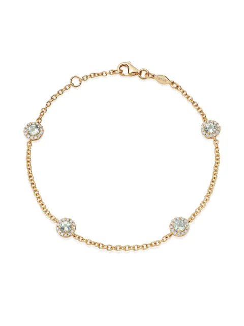 Kiki McDonough 18ct Yellow Grace Gold Green Amethyst and Diamond Bracelet