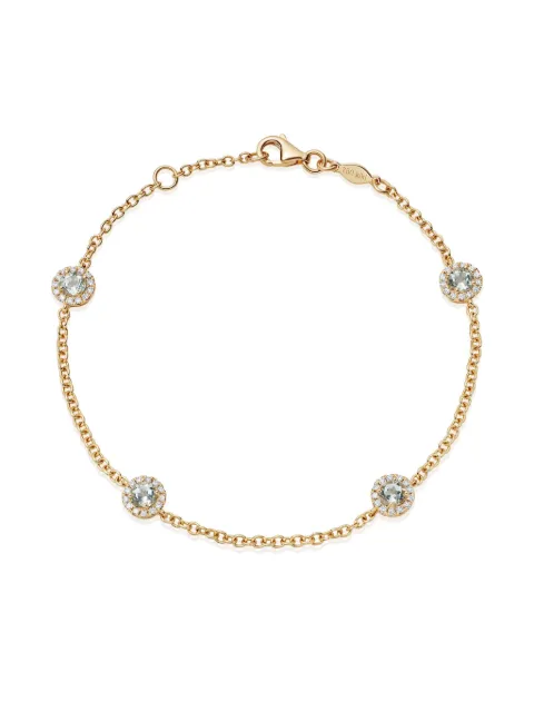 Kiki McDonough 18ct Yellow Grace Gold Green Amethyst and Diamond Bracelet