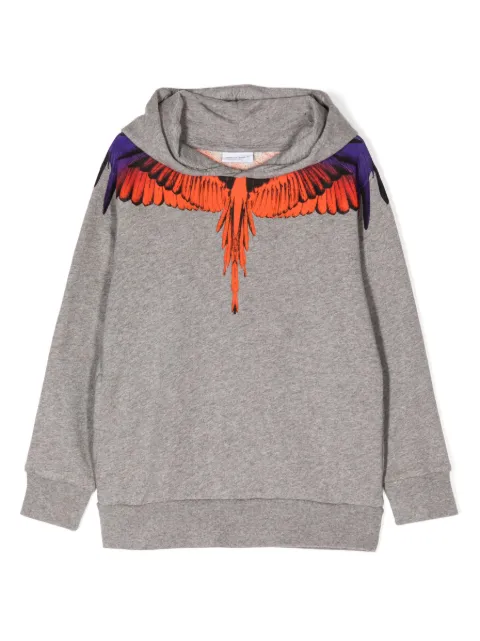 Marcelo Burlon County Of Milan Kids هودي مزيج قطن بطبعة أجنحة
