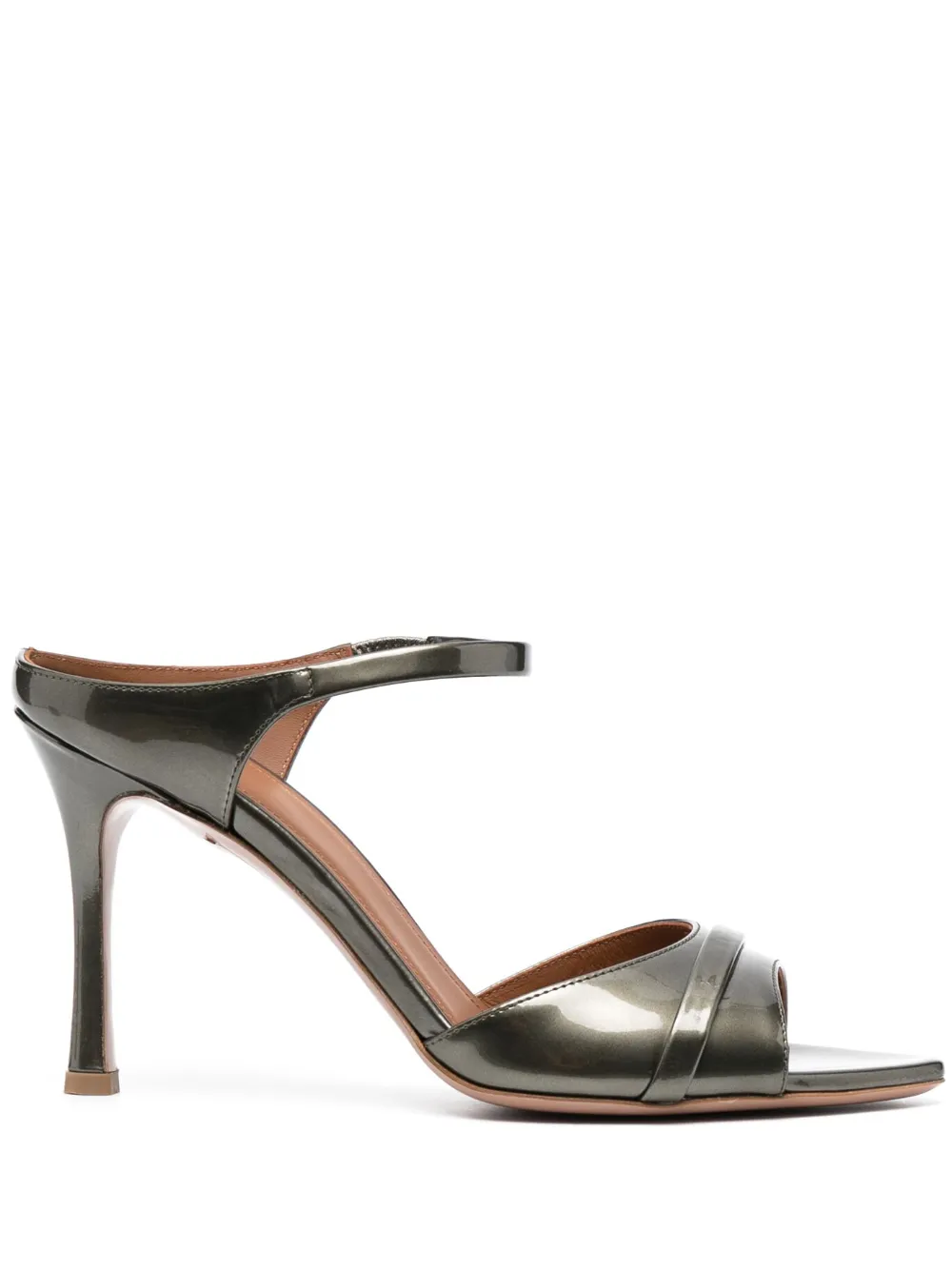Malone Souliers Una 90mm metallic-finish mules Black