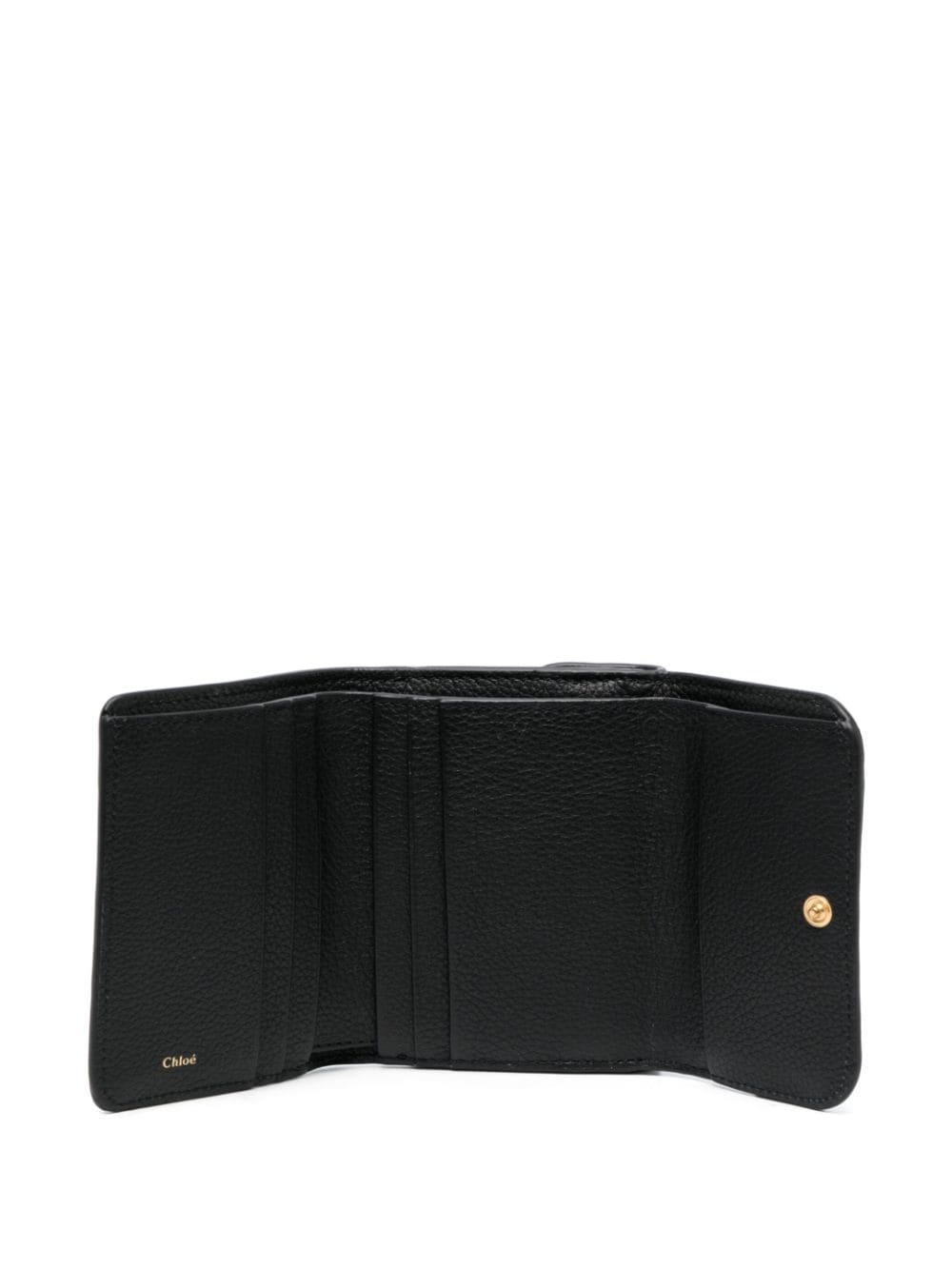 Shop Chloé Logo-buckle Leather Wallet In Black